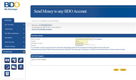 you initiated a transaction bdo